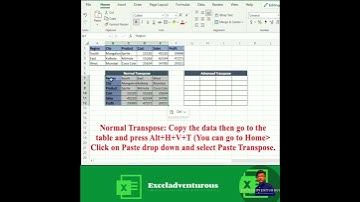 Difference Between Normal Vs Advanced Transpose in Excel !!!