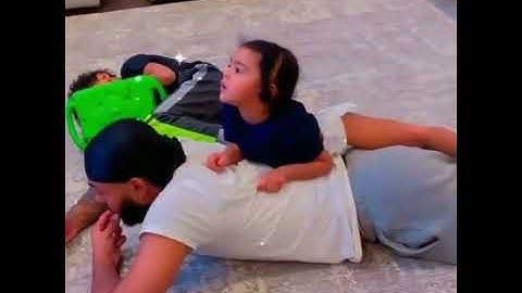 LEGEND LAYING ON HIS DADDY'S BACK😍🥰❤ | Clarencenyc | Queen Naija |Royal Family |Legend White #shorts