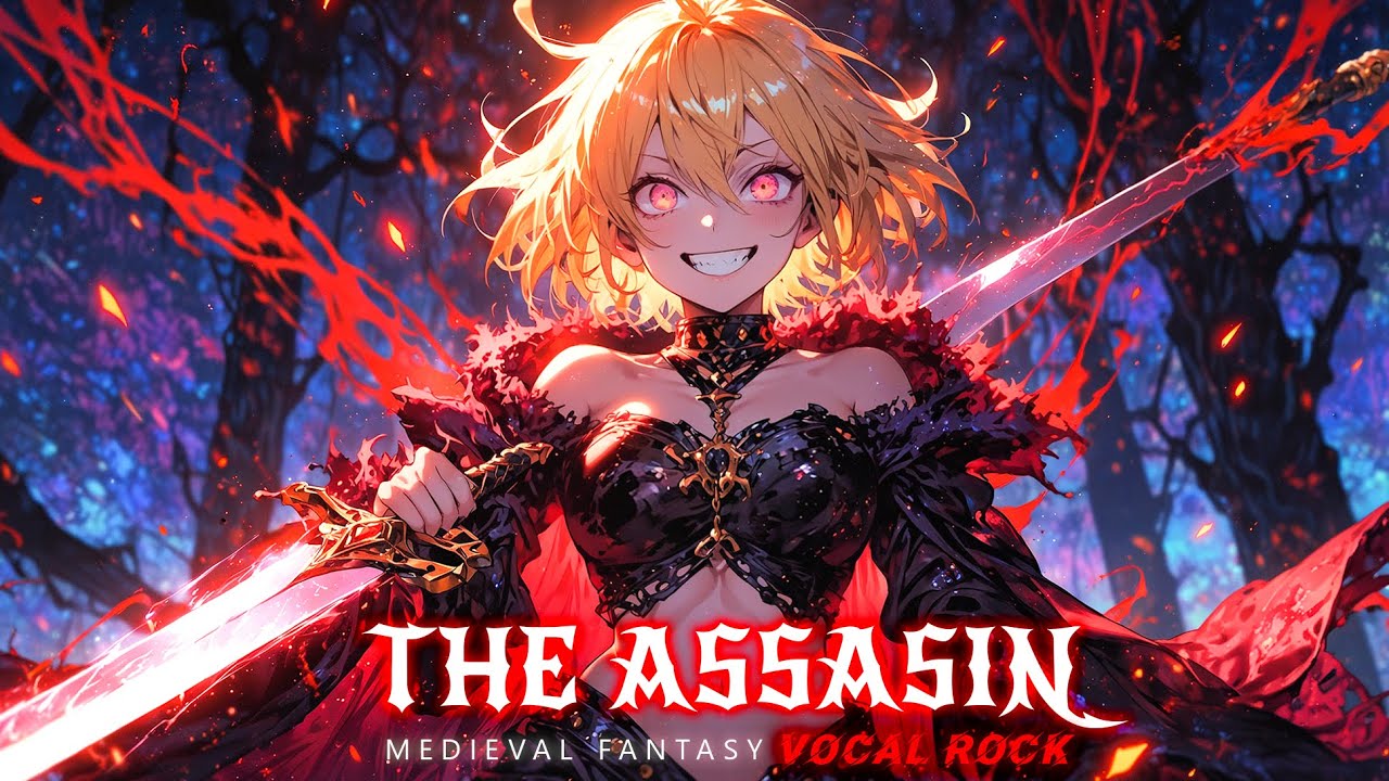 🗡️ THE ASSASSIN ⚔️ Medieval Fantasy Rock & Vocal Journey🎸✨1Hr  Fantasy Music for Work Gaming & Focus