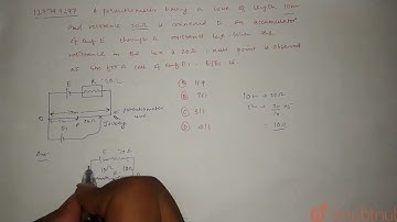 A potentiometer having a wire of length 10 m and resistance 20 Omega is connected to an accumula...
