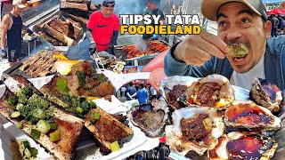 TIPSY TATA IN FOODIELAND! Bone in Marrow, Kajun Oysters, Isaw, Lechon Kawali, Pork BBQ!!