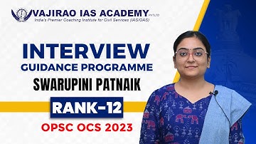 Swarupini Patnaik, Rank - 12, OCS 2023 | Vajirao IAS Academy