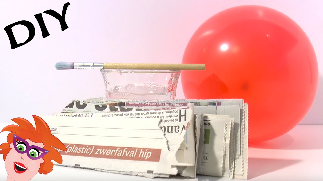 eetpatroon Denken vergeten Paper mache balloon - papier mache ballon - YouTube