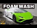 Lamborghini foam wash  exterior auto detailing satisfying asmr