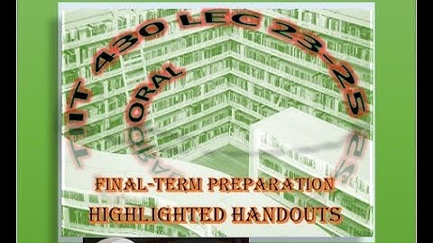 IT 430 Oral Highlighted Handouts Final term preparation Lec23-25