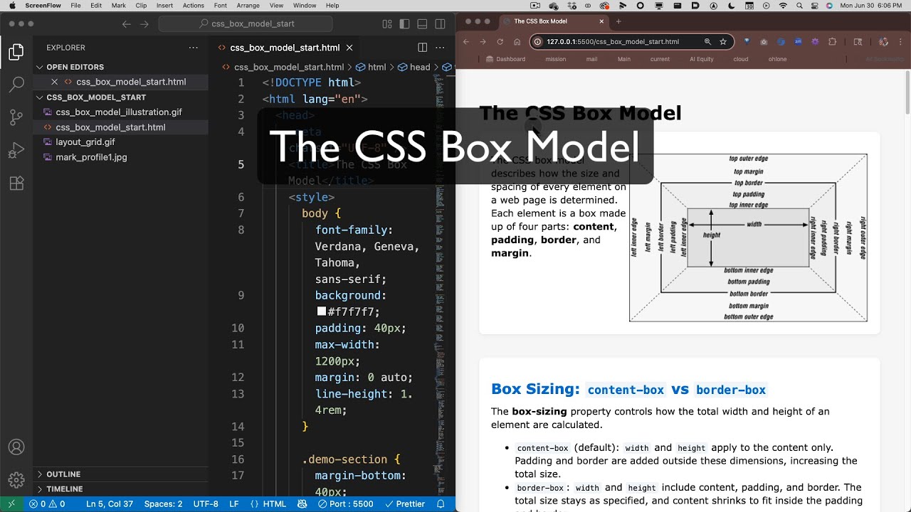 The CSS Box Model - YouTube