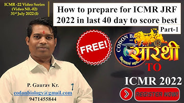 How to prepare ICMR JRF-22 in the last 40 Days (Part I) to get the best score