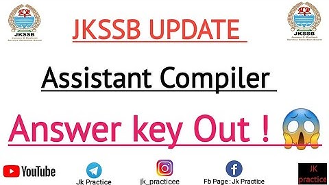 Assistant Compiler Answer key Out! | Jkssb Exams @Jkpractice