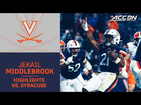 Virginia RB Jekail Middlebrook Highlights vs. Syracuse