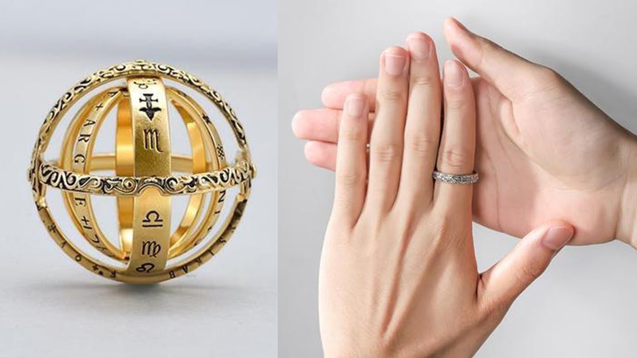 Amazon.com: 2 Pcs Astronomical Finger Foldable Ring Astronomical Sphere  Ball Ring Cosmic Finger Ring for Couple Lover Jewelry Gift（Gold and Silver）  : Clothing, Shoes & Jewelry