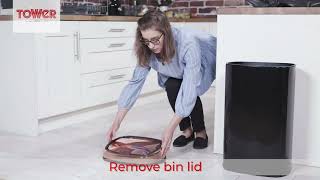 Tower Square Sensor Bin with Infrared Technology, Stainless Steel, Black and Rose Gold