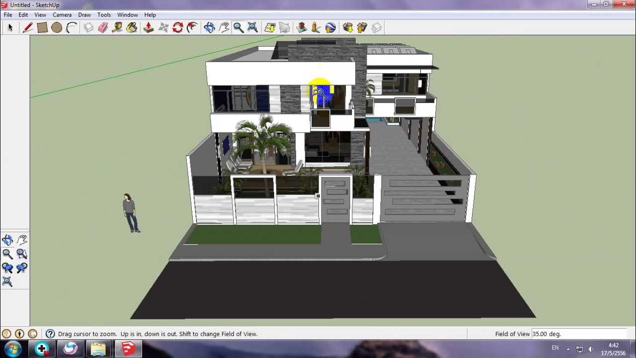 วิธีใช้โปรแกรม Sketchup 8 | สื่อการเรียนรู้การใช้งานโปรแกรม Skrtch Up 8