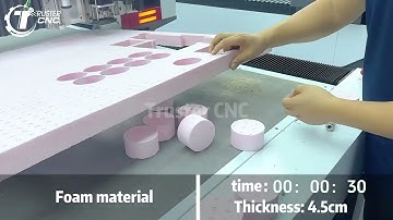 foam cutting by oscillating knife cutting machine