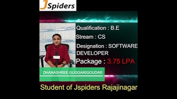 JSPIDERS RAJAJINAGAR STUDENT |DHANASHREE G | FEEDBACK ABOUT INSTITUTION|  SOFTWARE DEVELOPER🤩
