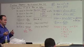 College Algebra: Section 4: function operations, polynomial long division, 10-6-23