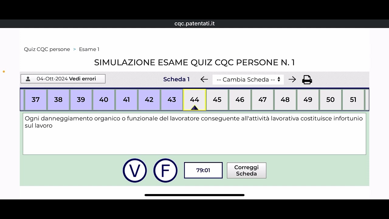 Simulazione esame Scheda N 01 Cqc Persone Nuove Domande Corso Online