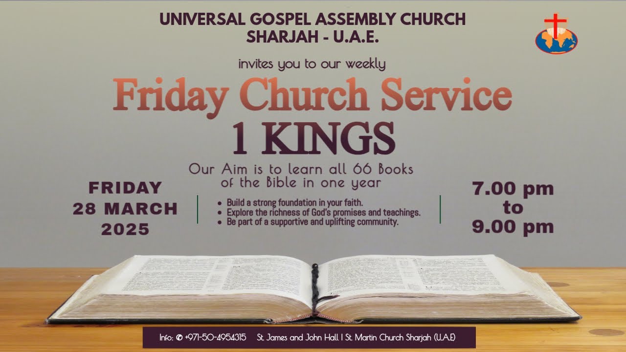 Friday Church Service (1 Kings) by Ps. Timothy Joseph