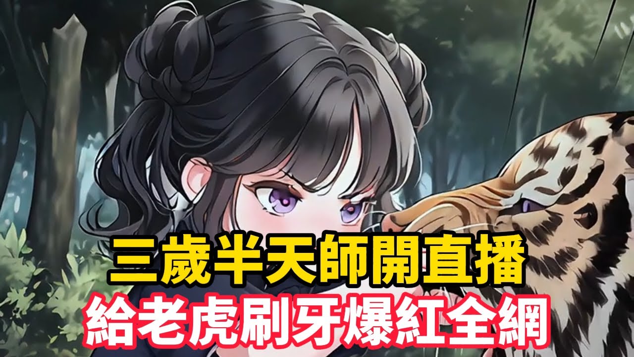 《三歲半天師開直播，給老虎刷牙爆紅全網》三歲半的牙牙成了破落道觀的唯一傳人，為重振香火被迫直播營業——給東北虎刷牙、徒手抓銀環蛇、直播指點挖墳遷墳……#漫畫小說