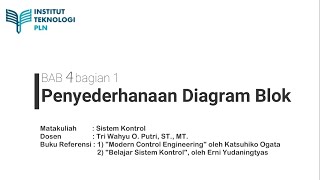 Sistem Kontrol  Part 41  Penyederhanaan Diagram Blok