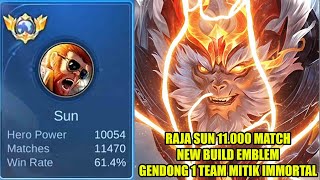 Raja sun 11.000 match hero sampah tapi gendong 1 tim mitik immortal