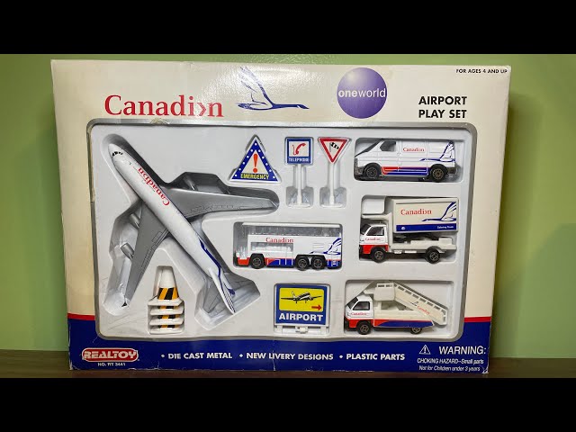 RARE* Daron Realtoy Canadian Airlines 747 Airport Playset Review