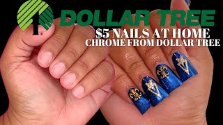 DOLLAR TREE CHROME ACRYLIC NAILS AT HOME ALL PRODUCTS ONLY $1.25  - *NOT CLICKBAIT*