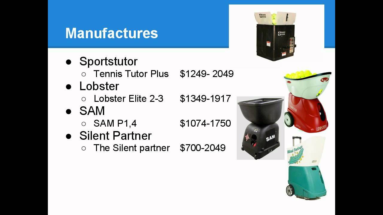 Silent Partner Tennis Ball Machine Comparison Chart