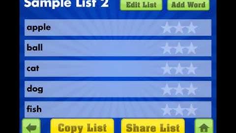 Spelling Star - Import Lists