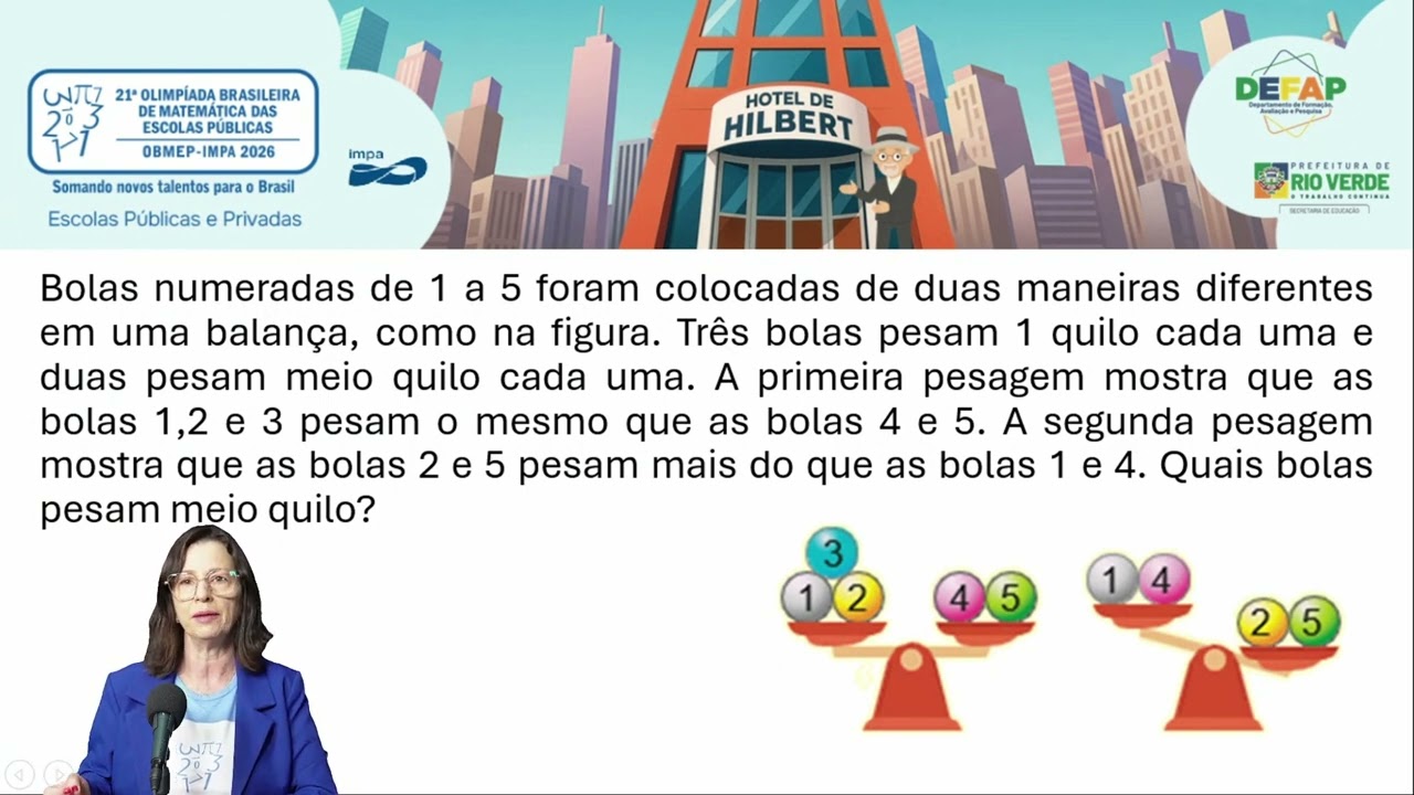 Questão OBMEP 2025 - Nível 01 - Pesos na balança