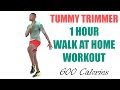 Tummy Trimmer 1 Hour Walk at Home Workout 🔥 600 Calories 🔥