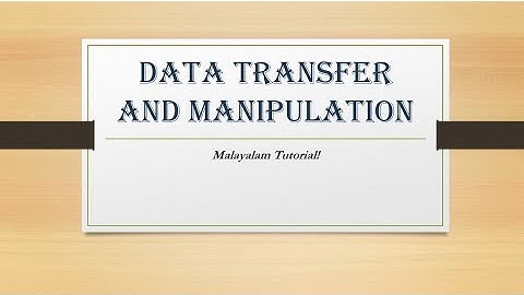 Data transfer and manipulation | COA| Malayalam Tutorials