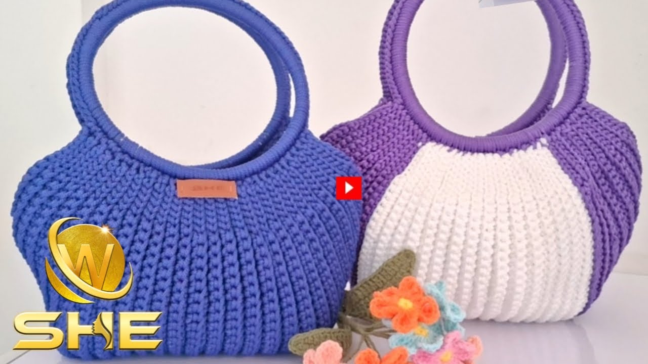 නයිලෝන් වලින් ලස්සන බෑග්  ගොතමු.crochet bag with nylon cord.@she.global  (0766454923 whatsup)