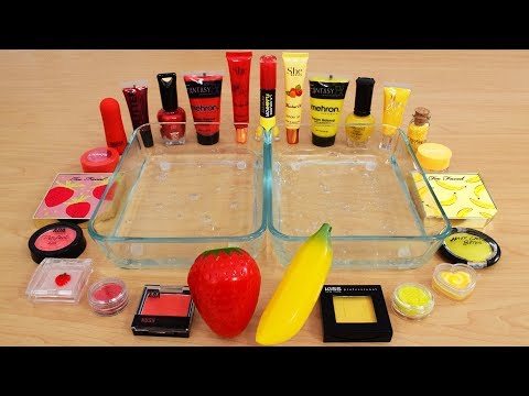 strawberry-vs-banana---mixing-makeup-eyeshadow-into-slime-special-series-134-satisfying-slime-video