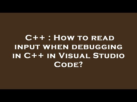 C++ : How to read input when debugging in C++ in Visual Studio Code?