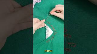 The Invisible Stitch Trick for Loose V-Necks! 🧵 #sewing #sewingtips #sewinghacks #shorts