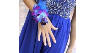 Blue And Purple Orchids Corsage Picture Ideas For Wedding Romance