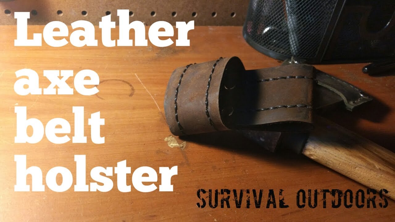 diy axe leather belt holster youtube