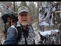 Solo overnight in a blizzard raised platform shelter