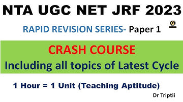 UGC NET June 2023 | Paper 1 | Teaching Aptitude (Part 1) Fastrack Revision | Triptii Mam