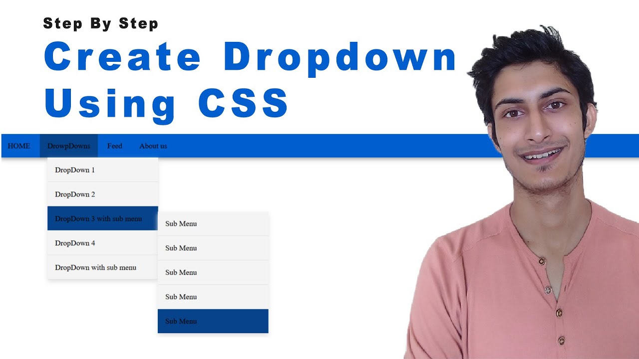 Create Dropdown Menu Using CSS - YouTube