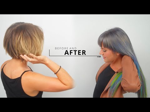 DreamCatchers Hair Extensions Installation on Really Short Hair + Awesome  Vivid Color Transformation - YouTube