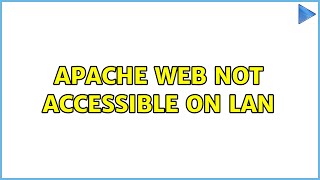 Apache web not accessible on LAN