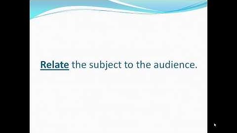 Speaking to Inform - Part 1