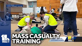 Students train in mass casualty drill