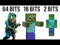 64 bits 32 bits 16 bits 8 bits 4 bit 2 bits 1 bit zombie