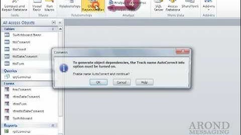 Using Access 2010 - View Object Dependencies