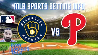 Philadelphia Phillies VS Milwaukee Brewers 9/1 FREE MLB Sports Betting Info & My Pick/Prediction