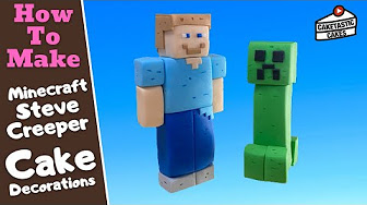 Minecraft Steve Minecraft Creeper Cake Topper Fondant Figure