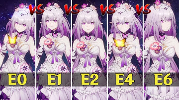 Castorice E0 vs E1 vs E2 vs E4 vs E6 Auto-Battle | Eidolon Comparison Showcase  - Honkai: Star Rail