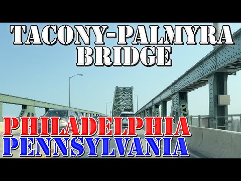 Tacony Palmyra Bridge East - Philadelphia to New Jersey - 4K Infrastructure Drive